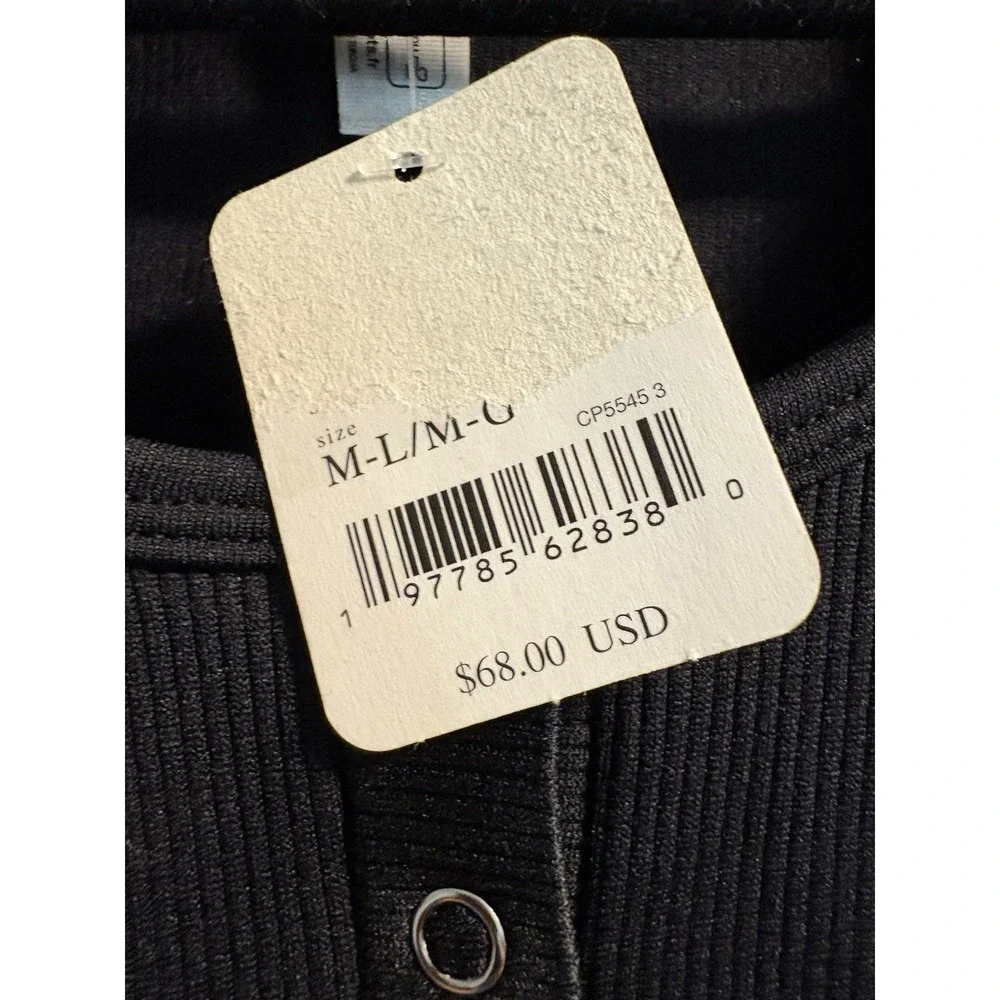 NWT Free People Movement Bail Out Long Sleeve Layer Crop Top Black M/L $68